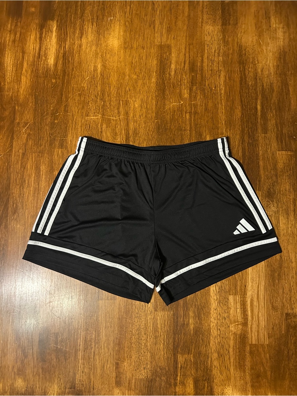adidas Black Athletic Shorts with White Stripes